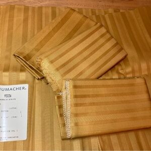 Schumacher 4 Samples Vintage 90s Style Gold Grosgrain Stripe Fabric 100% Cotton